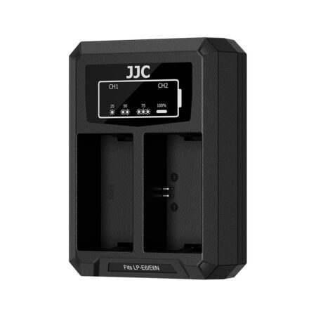 شارژر دوقلو تایپ سی باتری دوربین کنون جی جی سی مدل DCH-E6TC - Image 2